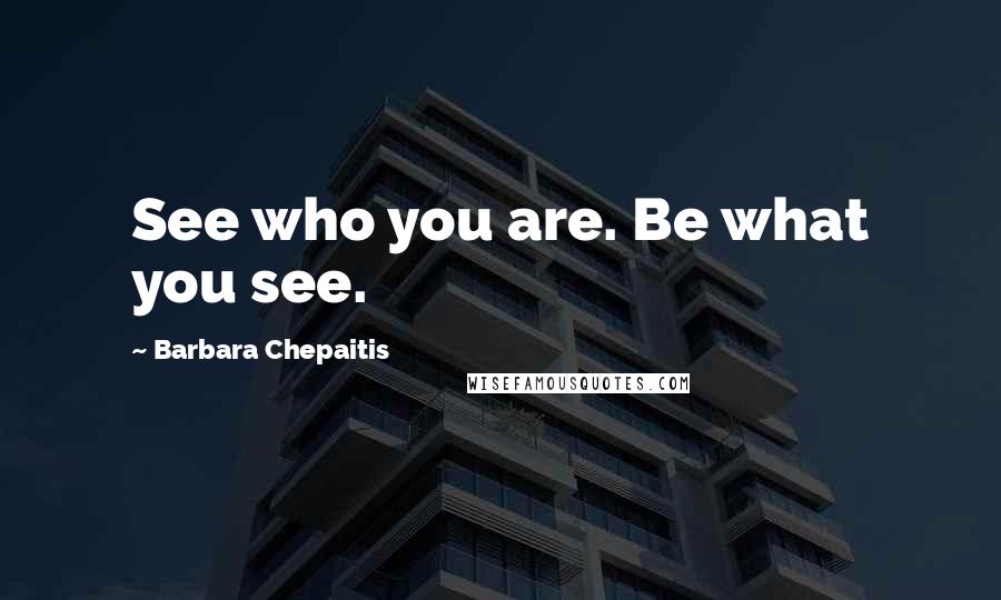 Barbara Chepaitis Quotes: See who you are. Be what you see.