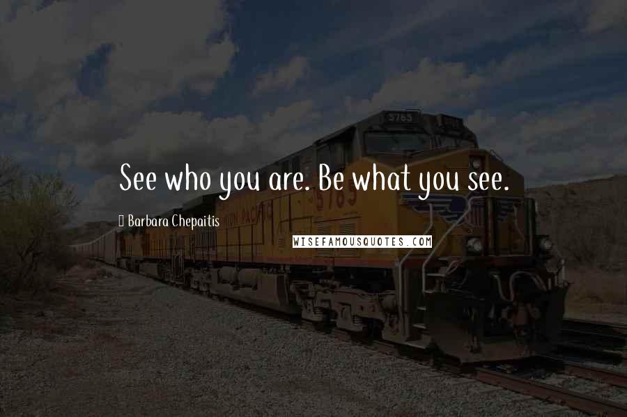 Barbara Chepaitis Quotes: See who you are. Be what you see.