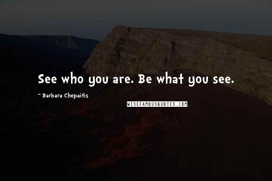 Barbara Chepaitis Quotes: See who you are. Be what you see.