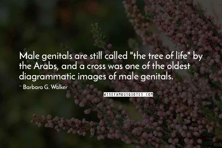 Barbara G. Walker Quotes: Male genitals are still called "the tree of life" by the Arabs, and a cross was one of the oldest diagrammatic images of male genitals.