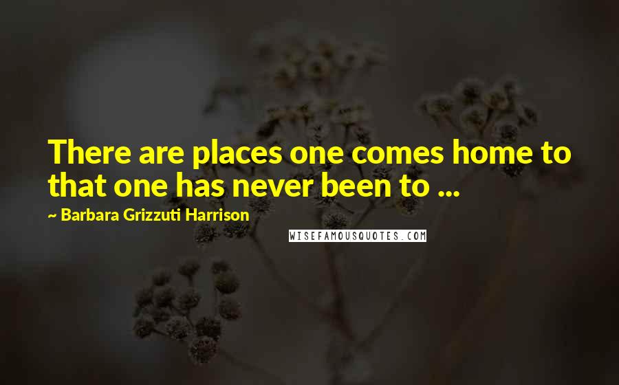 Barbara Grizzuti Harrison Quotes: There are places one comes home to that one has never been to ...