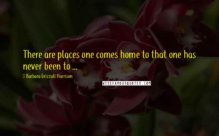 Barbara Grizzuti Harrison Quotes: There are places one comes home to that one has never been to ...