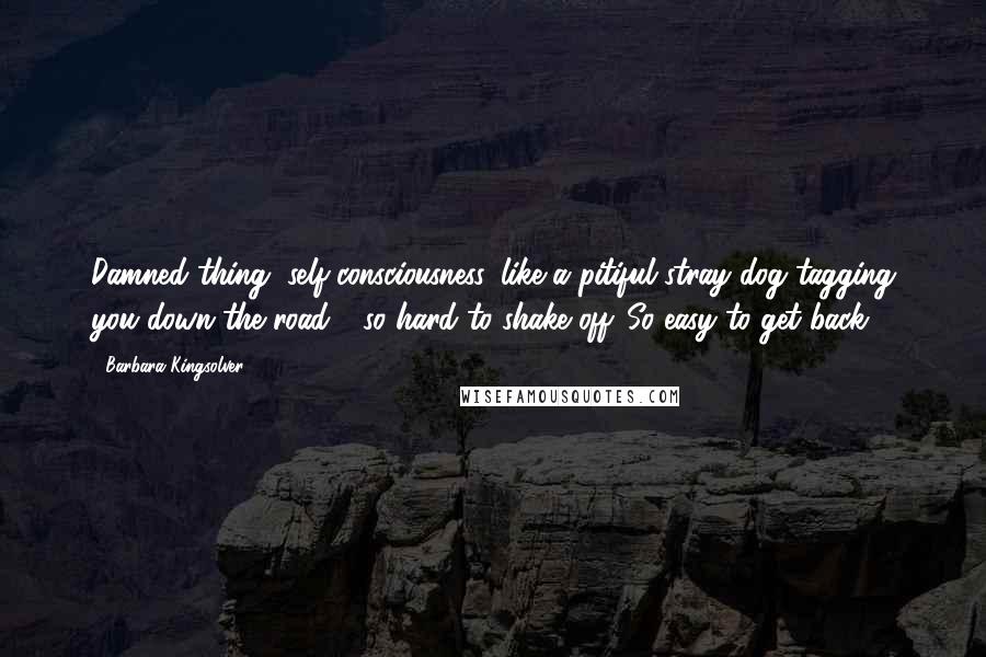 Barbara Kingsolver Quotes: Damned thing, self-consciousness, like a pitiful stray dog tagging you down the road - so hard to shake off. So easy to get back.