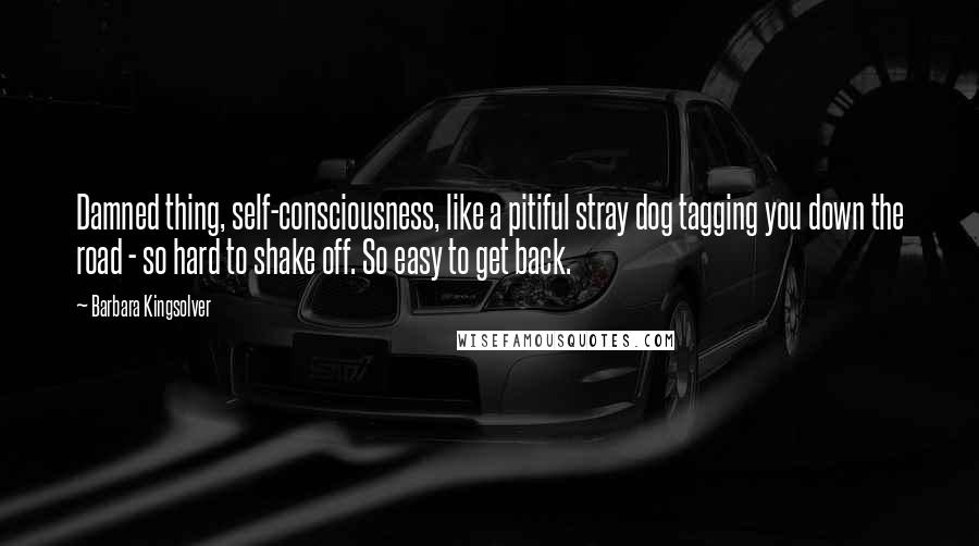 Barbara Kingsolver Quotes: Damned thing, self-consciousness, like a pitiful stray dog tagging you down the road - so hard to shake off. So easy to get back.