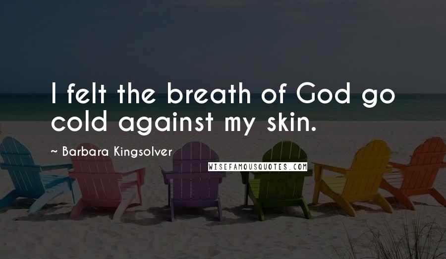 Barbara Kingsolver Quotes: I felt the breath of God go cold against my skin.