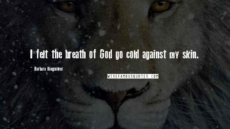 Barbara Kingsolver Quotes: I felt the breath of God go cold against my skin.