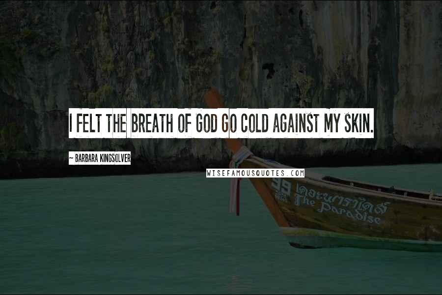 Barbara Kingsolver Quotes: I felt the breath of God go cold against my skin.