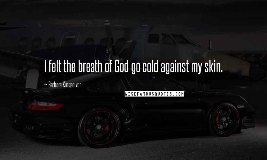Barbara Kingsolver Quotes: I felt the breath of God go cold against my skin.
