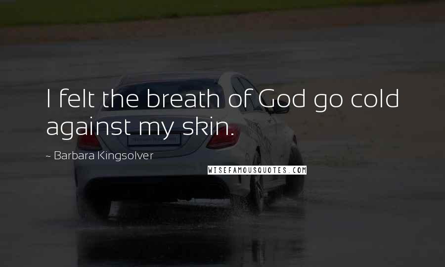 Barbara Kingsolver Quotes: I felt the breath of God go cold against my skin.