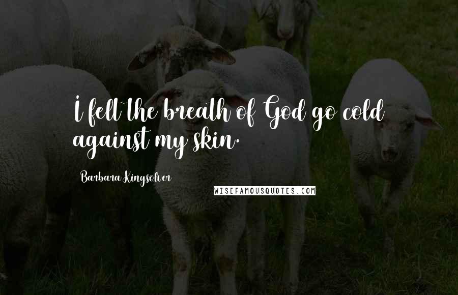 Barbara Kingsolver Quotes: I felt the breath of God go cold against my skin.