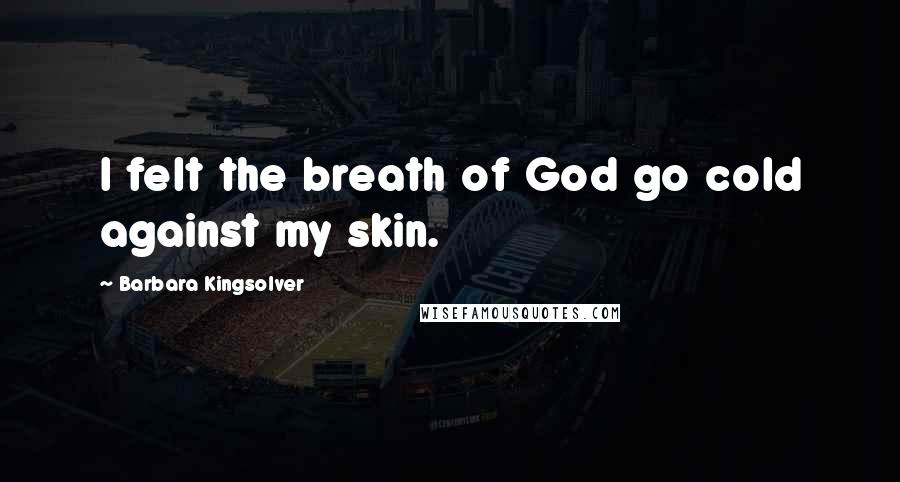 Barbara Kingsolver Quotes: I felt the breath of God go cold against my skin.
