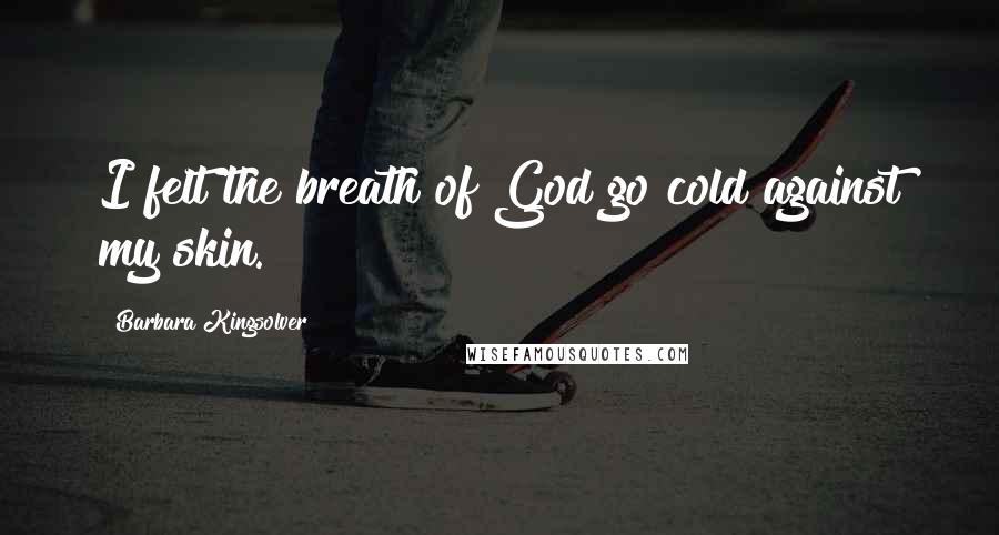 Barbara Kingsolver Quotes: I felt the breath of God go cold against my skin.
