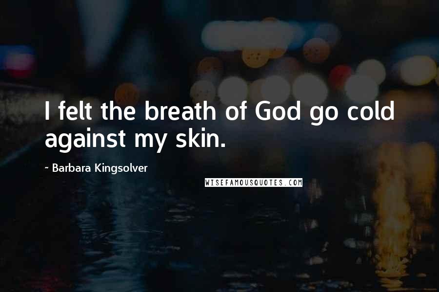 Barbara Kingsolver Quotes: I felt the breath of God go cold against my skin.