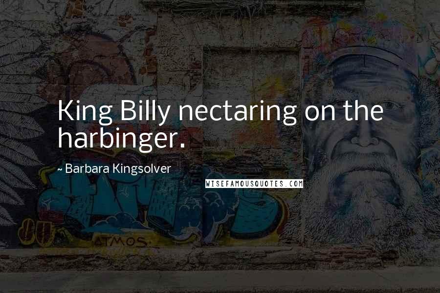 Barbara Kingsolver Quotes: King Billy nectaring on the harbinger.