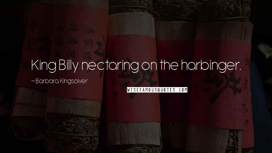 Barbara Kingsolver Quotes: King Billy nectaring on the harbinger.