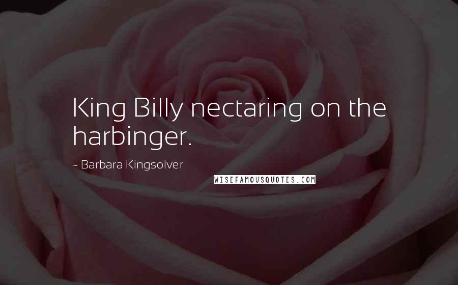 Barbara Kingsolver Quotes: King Billy nectaring on the harbinger.