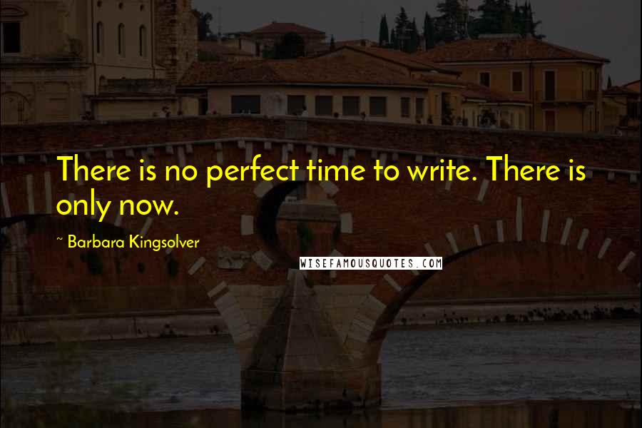 Barbara Kingsolver Quotes: There is no perfect time to write. There is only now.