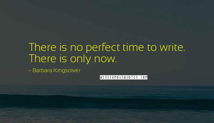 Barbara Kingsolver Quotes: There is no perfect time to write. There is only now.