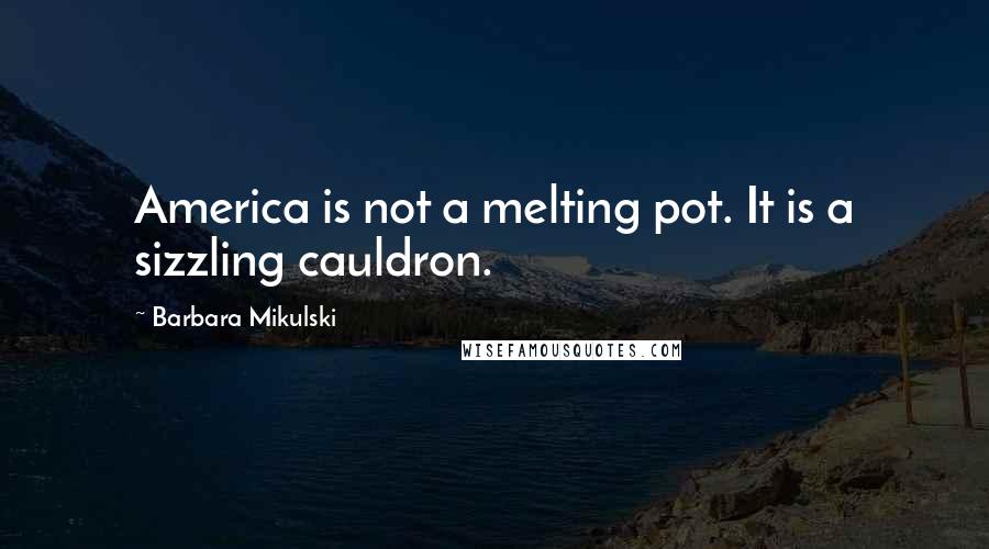 Barbara Mikulski Quotes: America is not a melting pot. It is a sizzling cauldron.