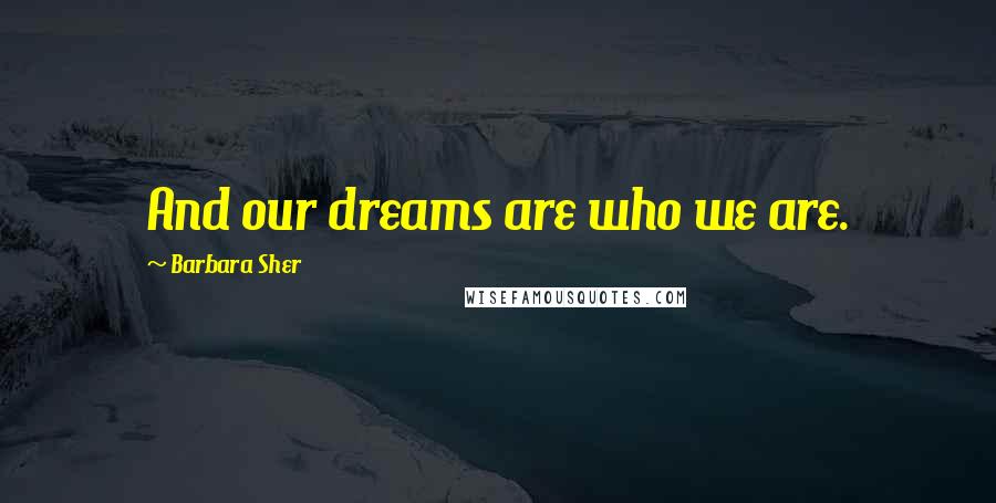Barbara Sher Quotes: And our dreams are who we are.