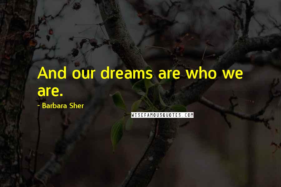 Barbara Sher Quotes: And our dreams are who we are.