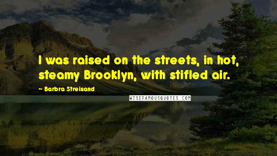 Barbra Streisand Quotes: I was raised on the streets, in hot, steamy Brooklyn, with stifled air.