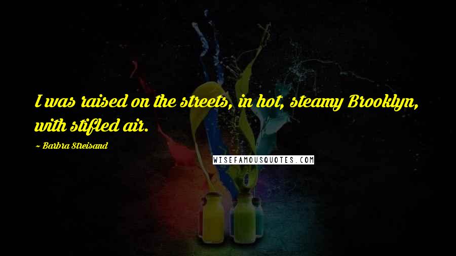 Barbra Streisand Quotes: I was raised on the streets, in hot, steamy Brooklyn, with stifled air.