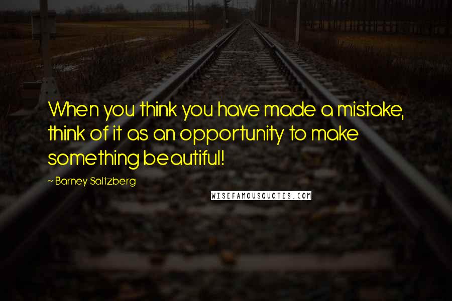 Barney Saltzberg Quotes: When you think you have made a mistake, think of it as an opportunity to make something beautiful!