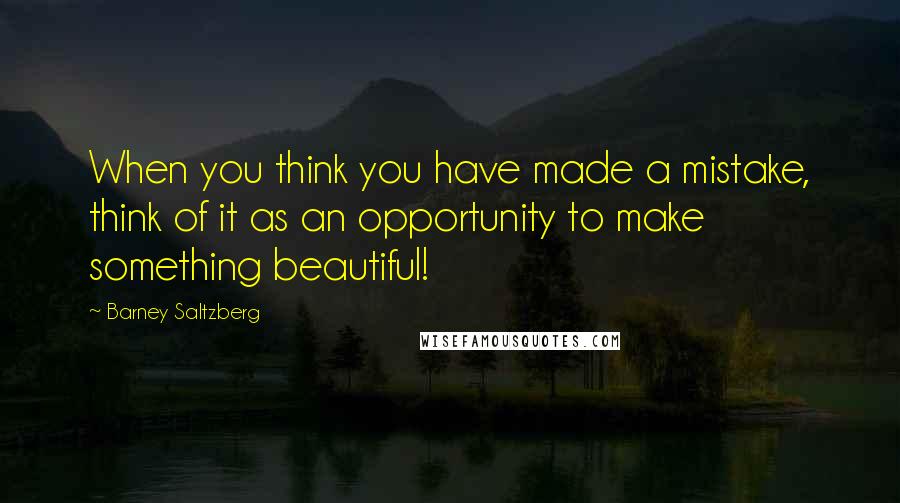 Barney Saltzberg Quotes: When you think you have made a mistake, think of it as an opportunity to make something beautiful!