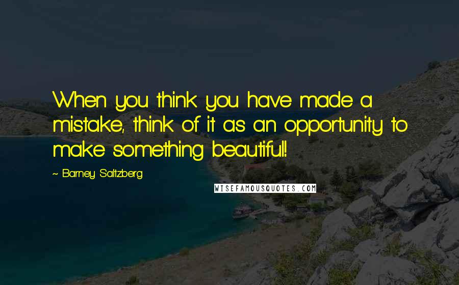 Barney Saltzberg Quotes: When you think you have made a mistake, think of it as an opportunity to make something beautiful!