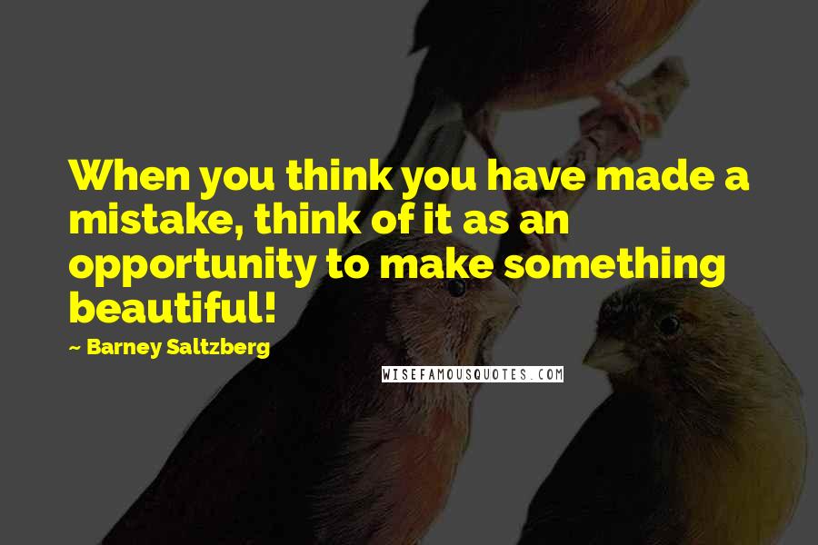 Barney Saltzberg Quotes: When you think you have made a mistake, think of it as an opportunity to make something beautiful!