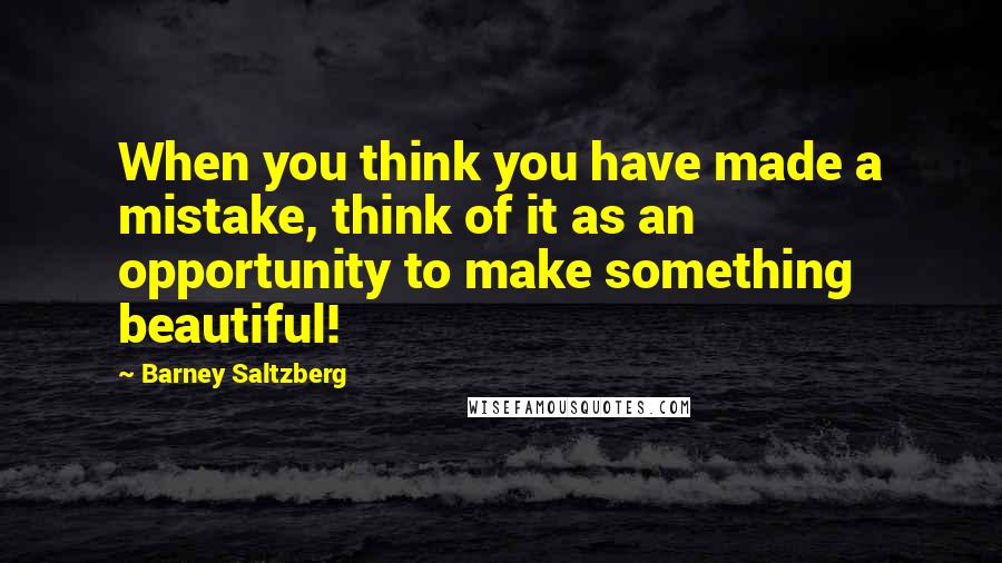 Barney Saltzberg Quotes: When you think you have made a mistake, think of it as an opportunity to make something beautiful!