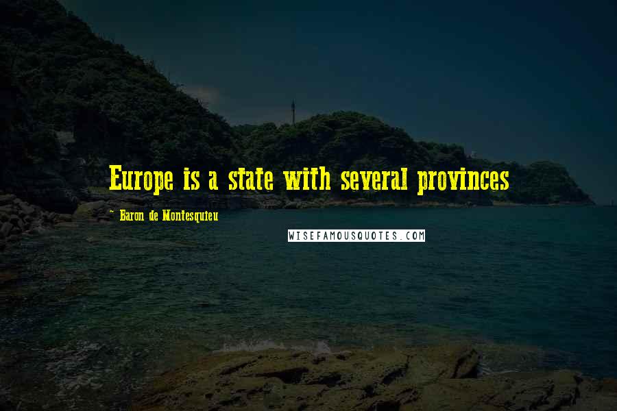 Baron De Montesquieu Quotes: Europe is a state with several provinces