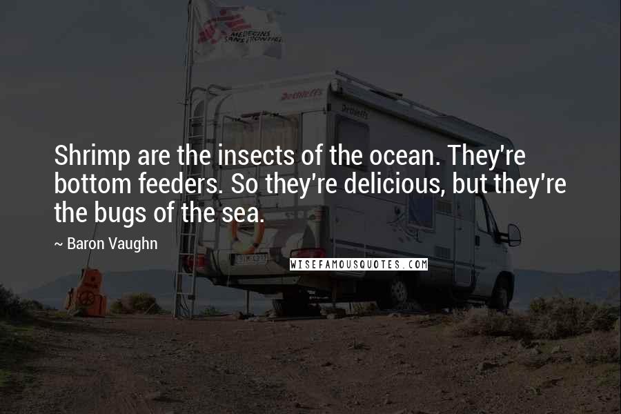 Baron Vaughn Quotes: Shrimp are the insects of the ocean. They're bottom feeders. So they're delicious, but they're the bugs of the sea.