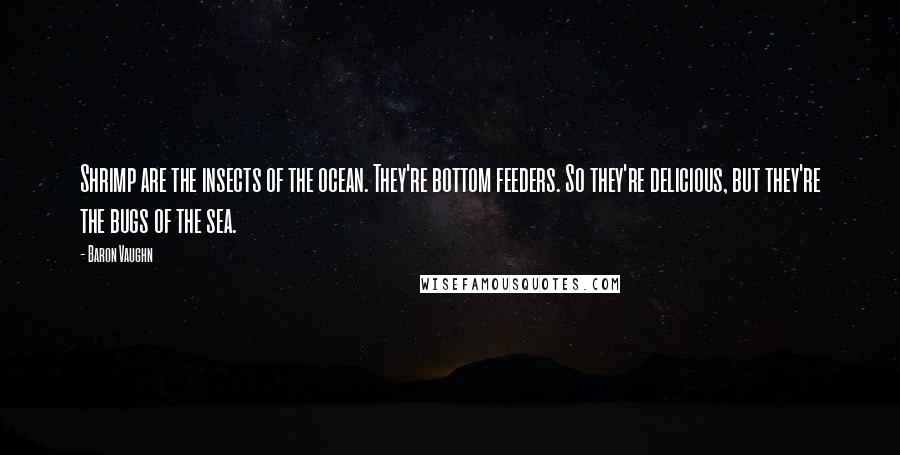 Baron Vaughn Quotes: Shrimp are the insects of the ocean. They're bottom feeders. So they're delicious, but they're the bugs of the sea.