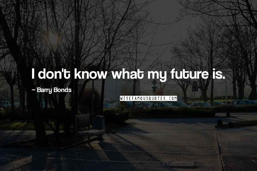 Barry Bonds Quotes: I don't know what my future is.