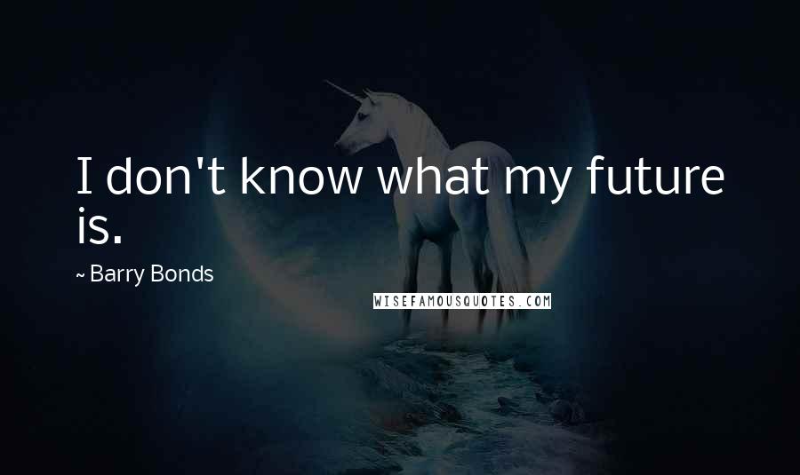 Barry Bonds Quotes: I don't know what my future is.