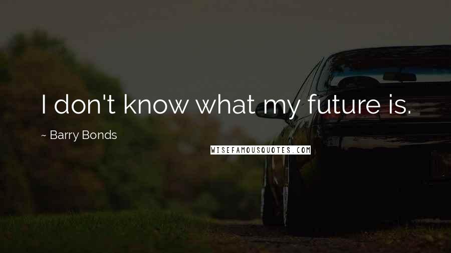 Barry Bonds Quotes: I don't know what my future is.