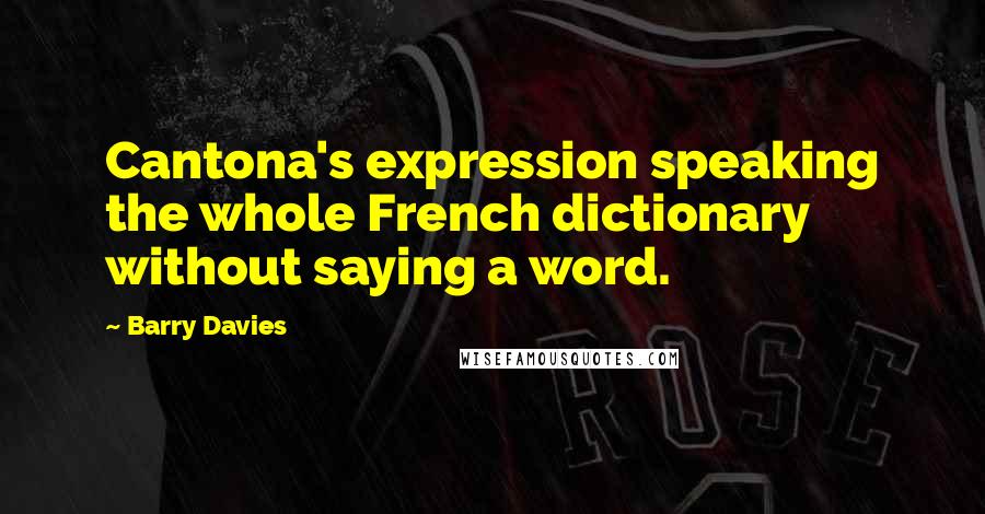 Barry Davies Quotes: Cantona's expression speaking the whole French dictionary without saying a word.