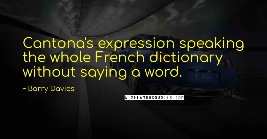 Barry Davies Quotes: Cantona's expression speaking the whole French dictionary without saying a word.