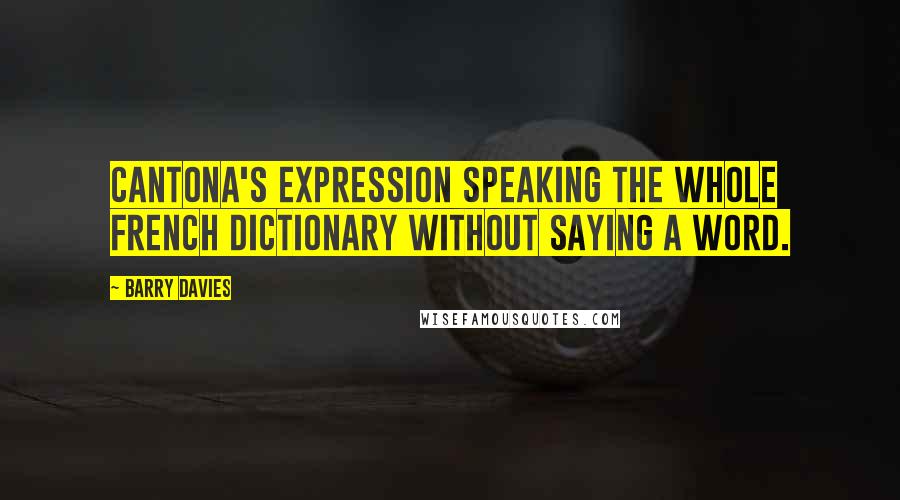 Barry Davies Quotes: Cantona's expression speaking the whole French dictionary without saying a word.