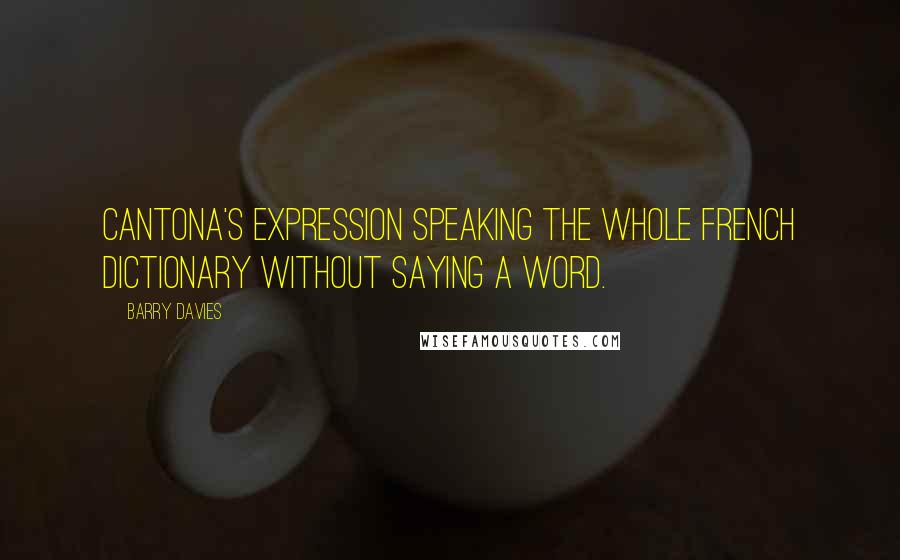 Barry Davies Quotes: Cantona's expression speaking the whole French dictionary without saying a word.