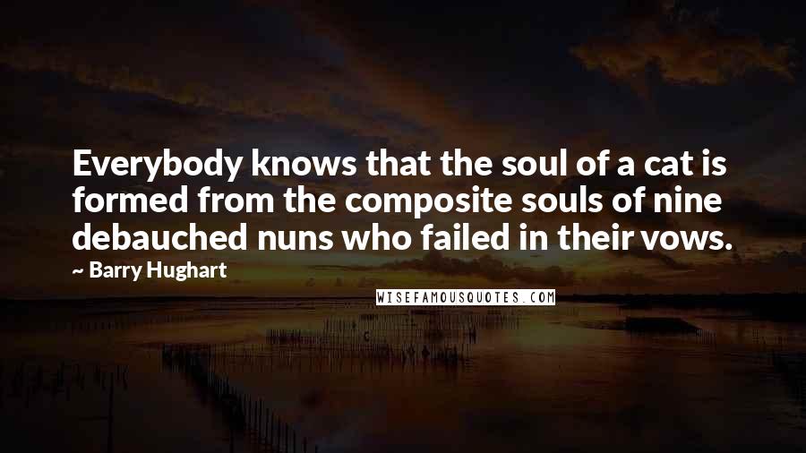 Barry Hughart Quotes: Everybody knows that the soul of a cat is formed from the composite souls of nine debauched nuns who failed in their vows.