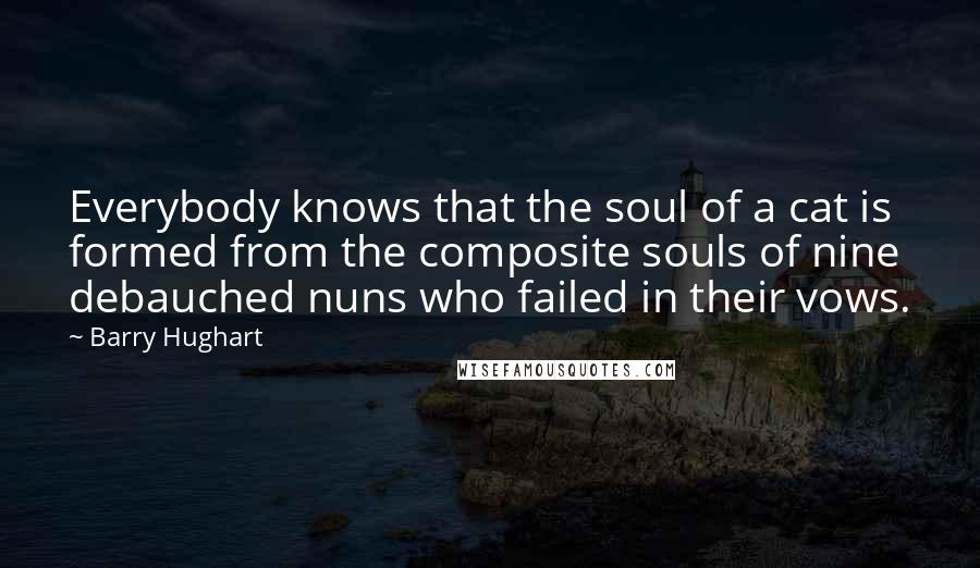 Barry Hughart Quotes: Everybody knows that the soul of a cat is formed from the composite souls of nine debauched nuns who failed in their vows.