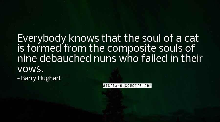 Barry Hughart Quotes: Everybody knows that the soul of a cat is formed from the composite souls of nine debauched nuns who failed in their vows.