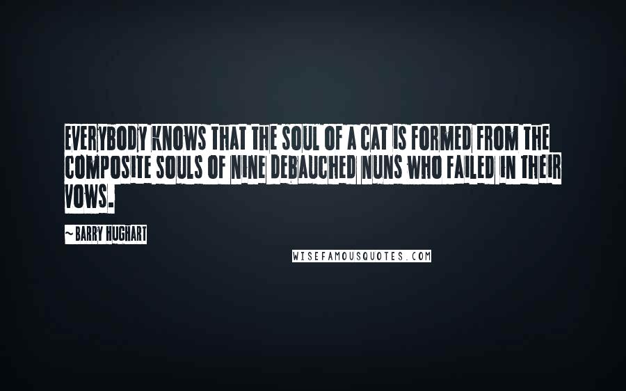 Barry Hughart Quotes: Everybody knows that the soul of a cat is formed from the composite souls of nine debauched nuns who failed in their vows.