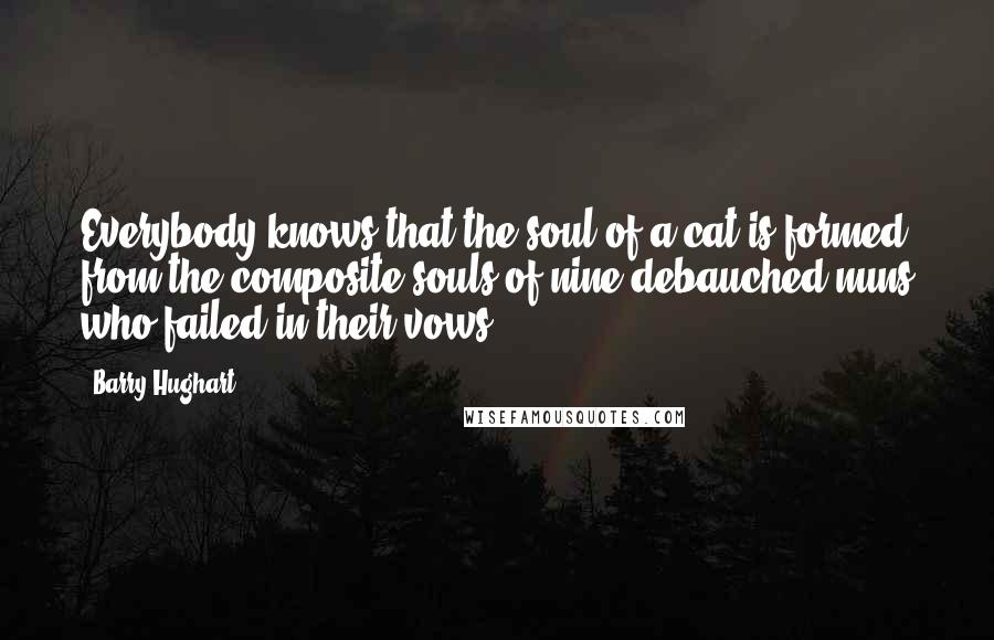 Barry Hughart Quotes: Everybody knows that the soul of a cat is formed from the composite souls of nine debauched nuns who failed in their vows.