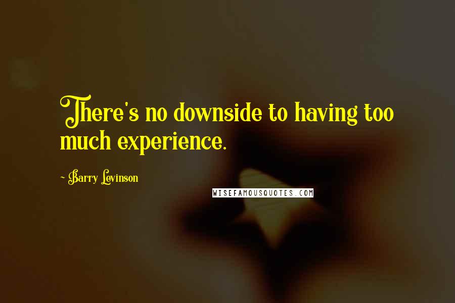 Barry Levinson Quotes: There's no downside to having too much experience.