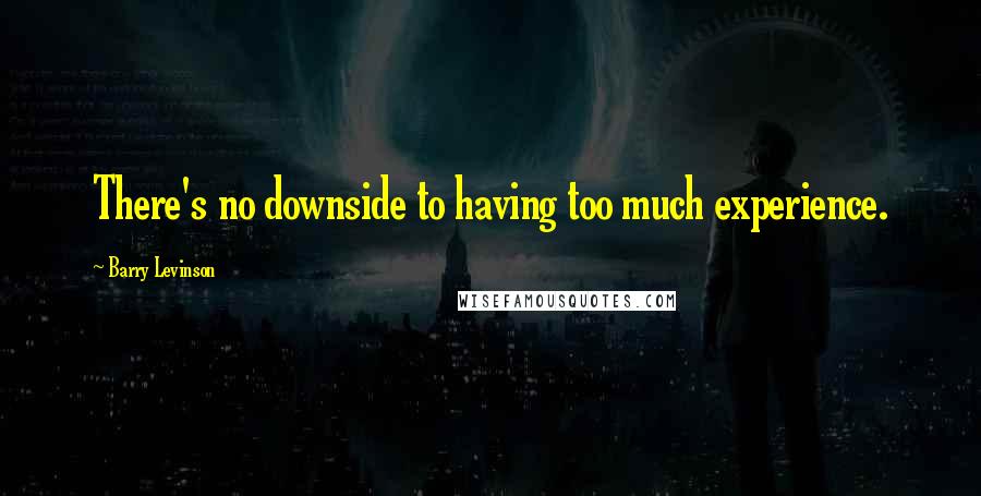 Barry Levinson Quotes: There's no downside to having too much experience.