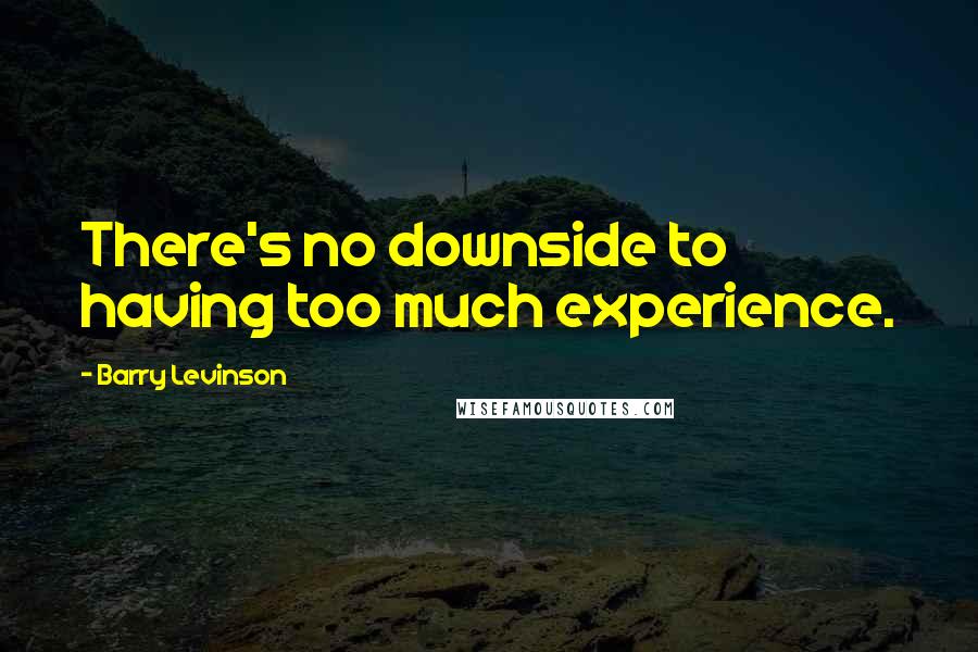 Barry Levinson Quotes: There's no downside to having too much experience.